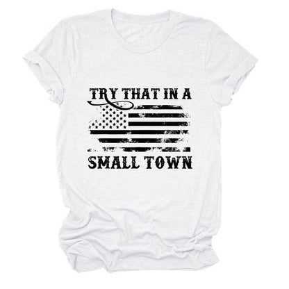 Casual crew neck women's T-shirt personalized printing fashion short sleeves