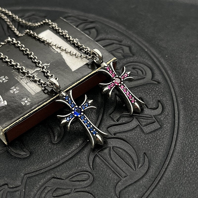 Chrome Hearts Necklace Cross Diamond Pendant Men's and Women's