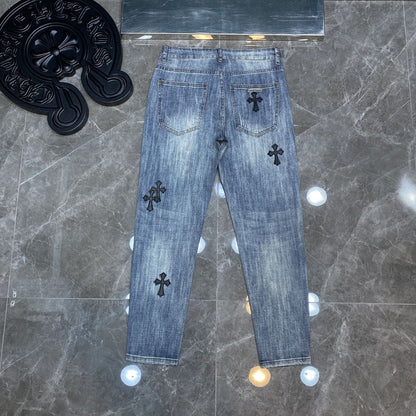 CHH Chrome Hearts Jeans Unisex Casual Loose Jeans