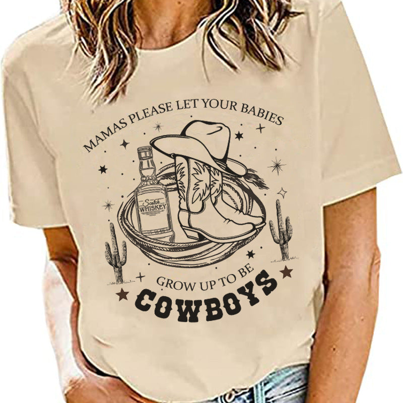 Denim Graphic T-Shirt Vintage Western