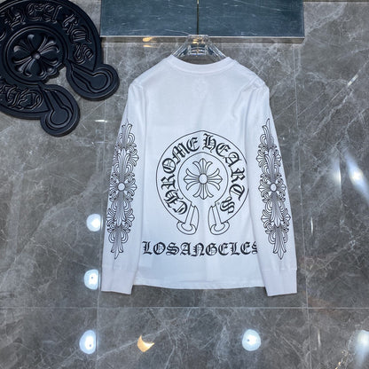 Chh Chrome Heart Long Sleeve Shirt Unisex Fashion Loose Long Sleeve Shirt
