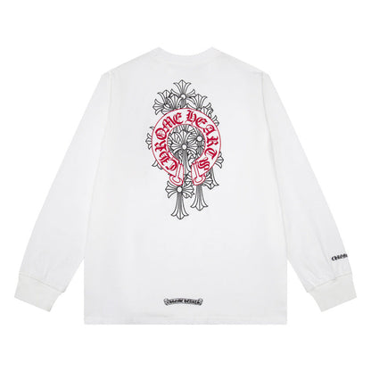Chh Chrome Heart Long Sleeve Shirt Unisex Fashion Loose Long Sleeve Shirt