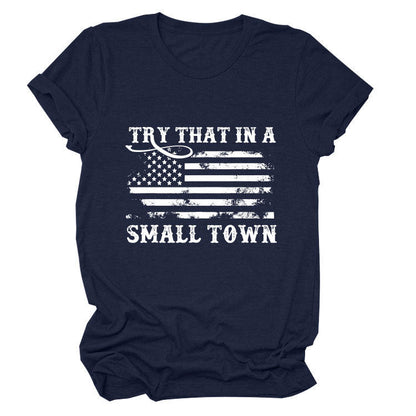 Casual crew neck women's T-shirt personalized printing fashion short sleeves