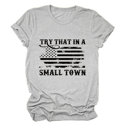 Casual crew neck women's T-shirt personalized printing fashion short sleeves