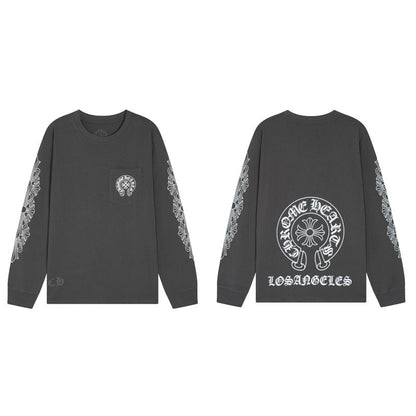 Chh Chrome Heart Long Sleeve Shirt Unisex Fashion Loose Long Sleeve Shirt