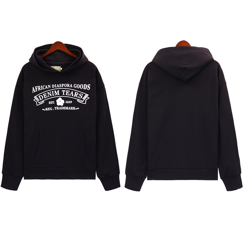 Denim Tears Outfit:Hoodie/Sweatpants (Separate Purchase Options) Casual Hooded Sweatshirt Sweatpants