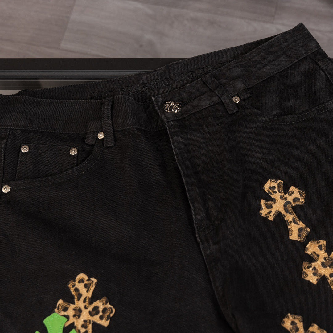 CHH Chrome Hearts Jeans Unisex Casual Loose Jeans