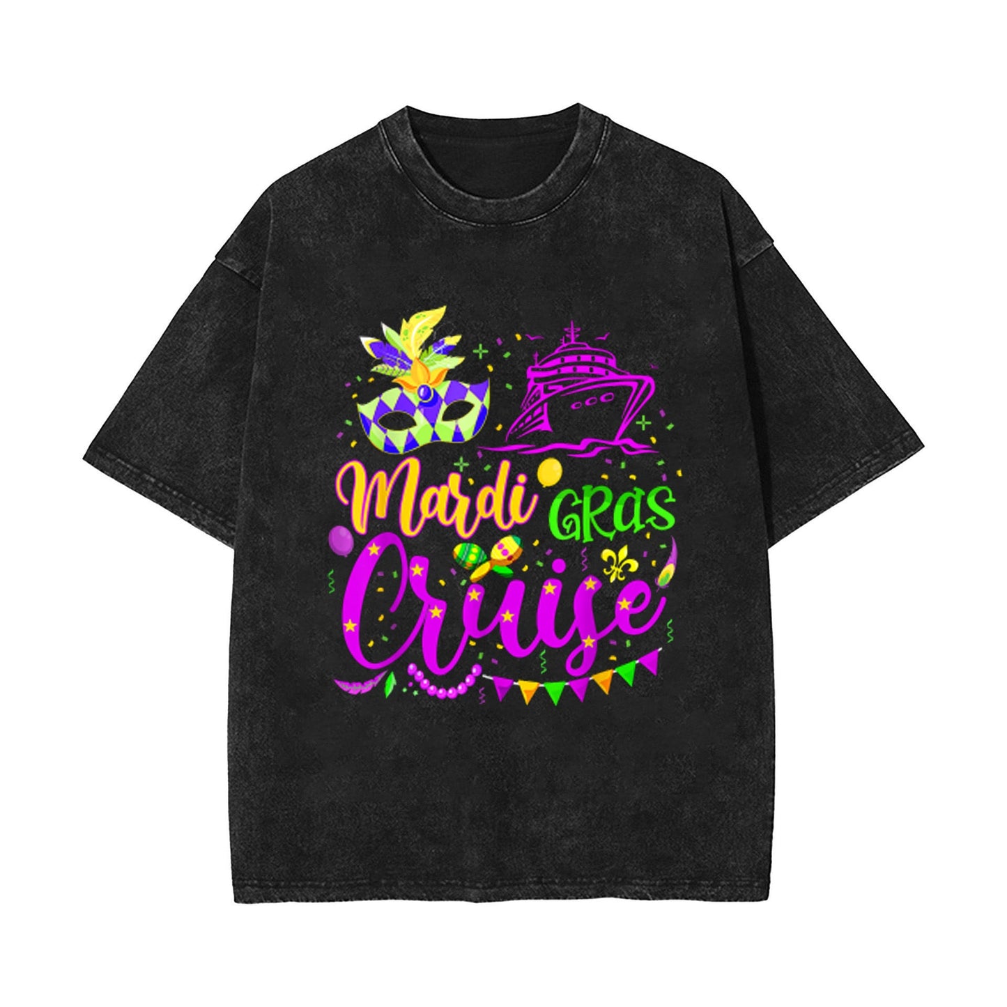 Carnival, washed old retro short-sleeved T-shirt top