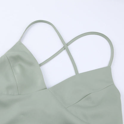 Corset Dress Summer Party Dress Sexy Satin Backless Lace up Slim Fit Suspender Dress
