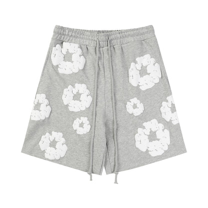 Denim Tears Outfit:T Shirt/Shorts (Separate Purchase Options) Puff Print Short Sleeve T-shirt Loose Couple Shorts Suit