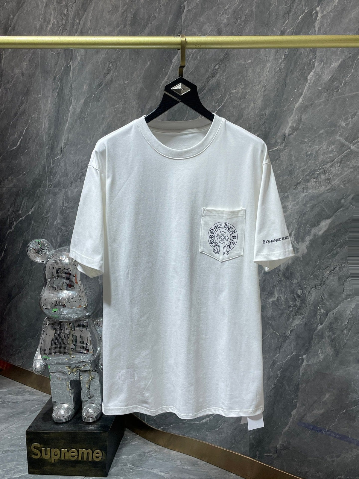 CHH Chrome Hearts T Shirts Big Horseshoe Cruciate Flower Sanskrit Short Sleeve T-shirt