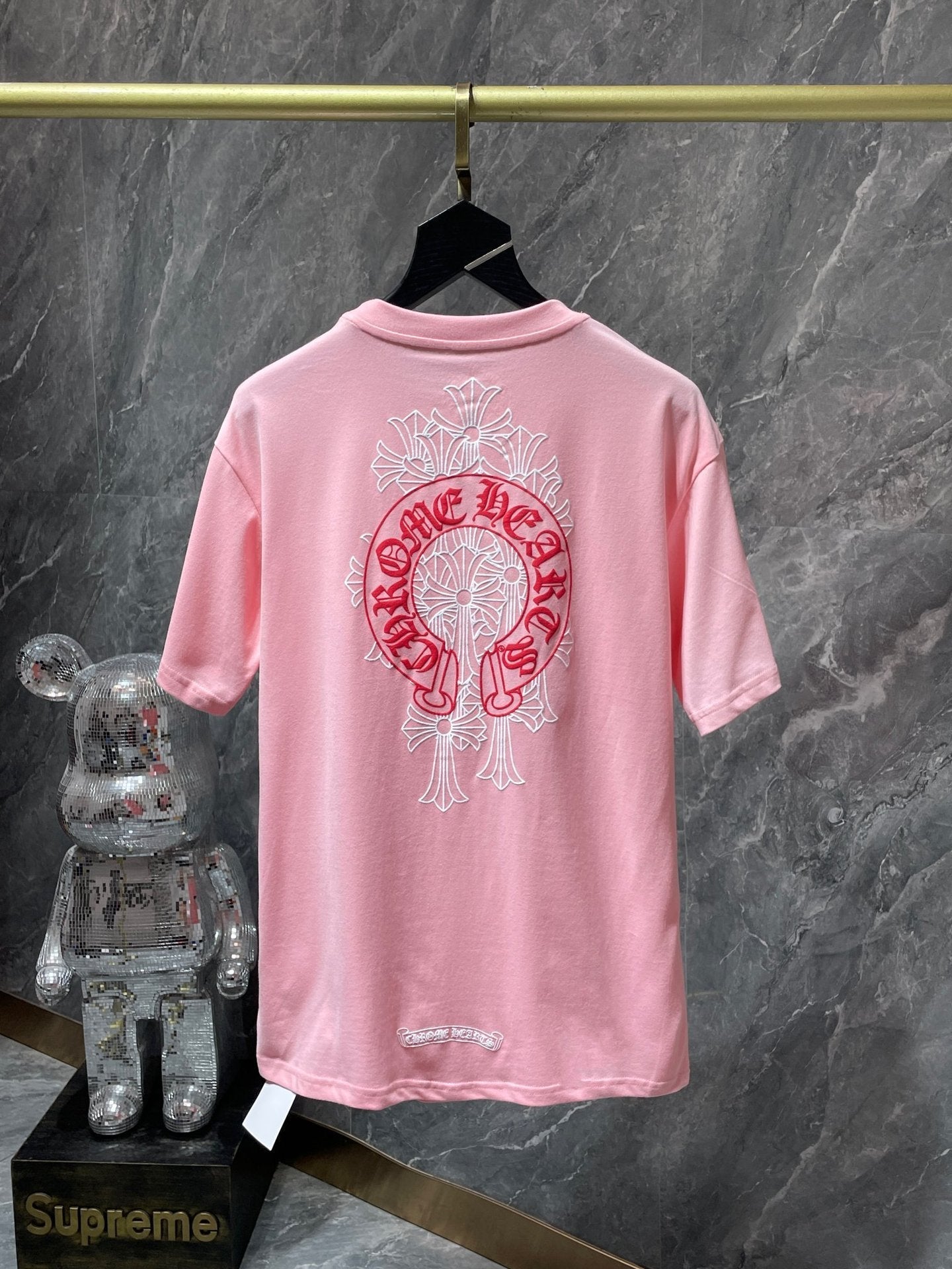CHH Chrome Hearts T Shirt Phantom Cross Group Red Horseshoe Short Sleeve