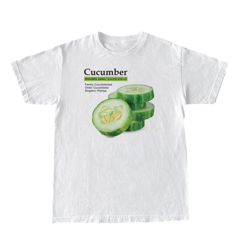 Cucumber Retro Fashion Streetwear T-Shirts Women Oversized