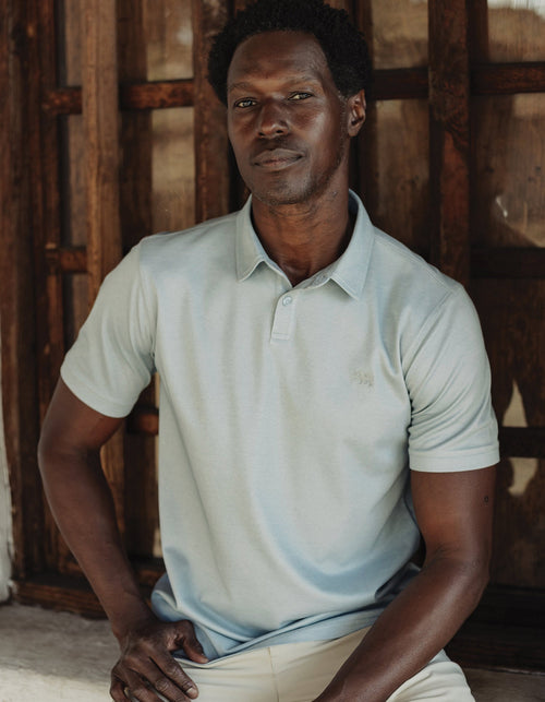 Performance Pique Polo in Sea Glass