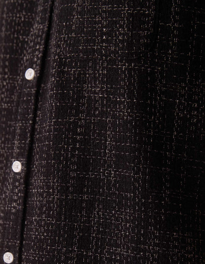 Freshwater Short Sleeve Button Up Shirt in Ocean Black