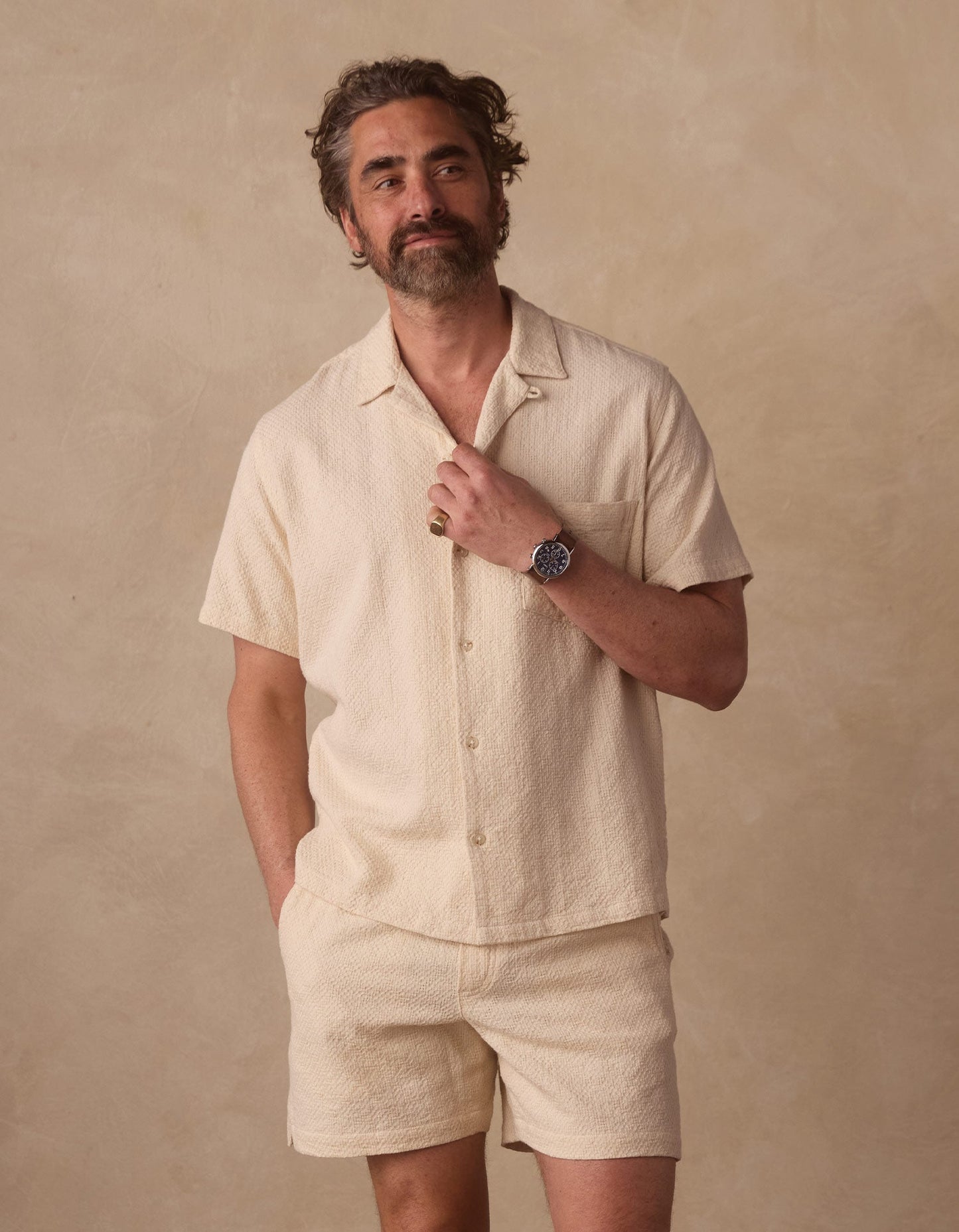 Freshwater Resort Shirt in Motivo Chalk