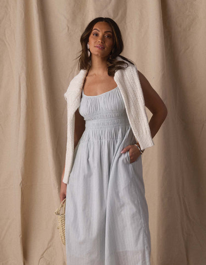 Brielle Maxi Dress in Sea Glass Stripe