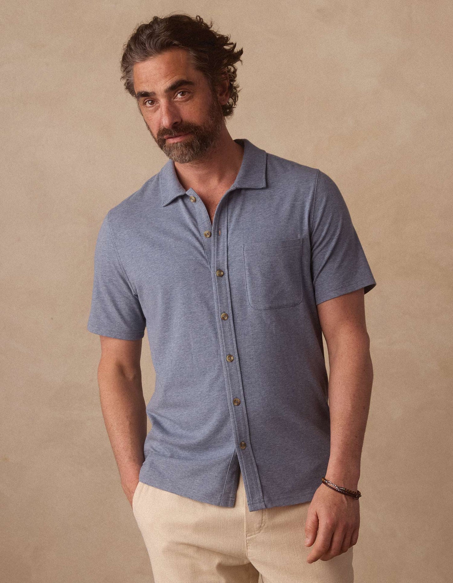 Active Puremeso Weekend Button Down in Lake Blue