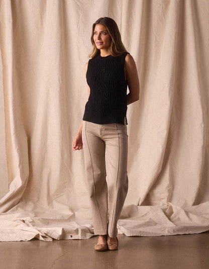 Adelaide Knit Hi-Neck Tank in Black