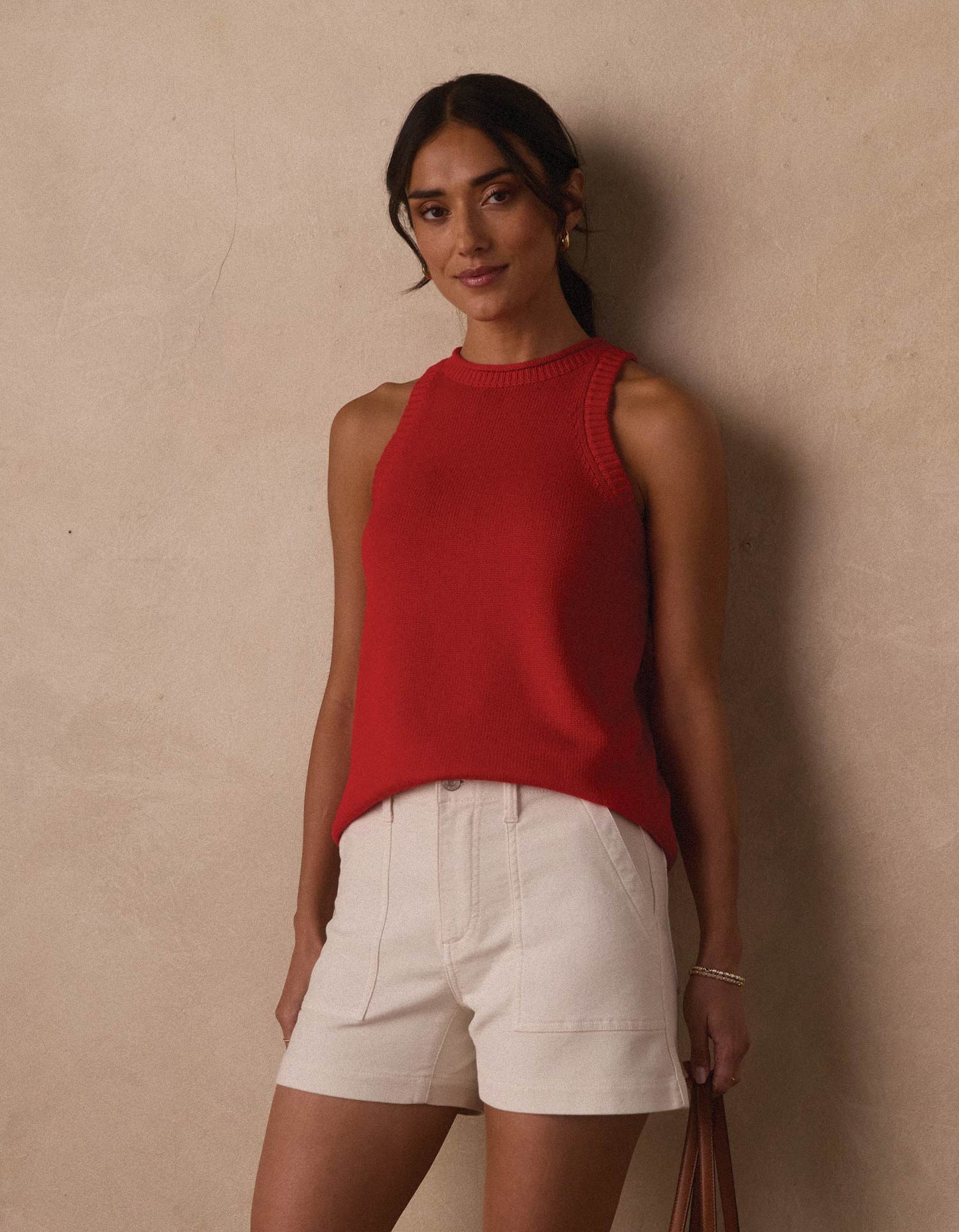 Wanderlust Hi-Neck Tank in Poppy Red