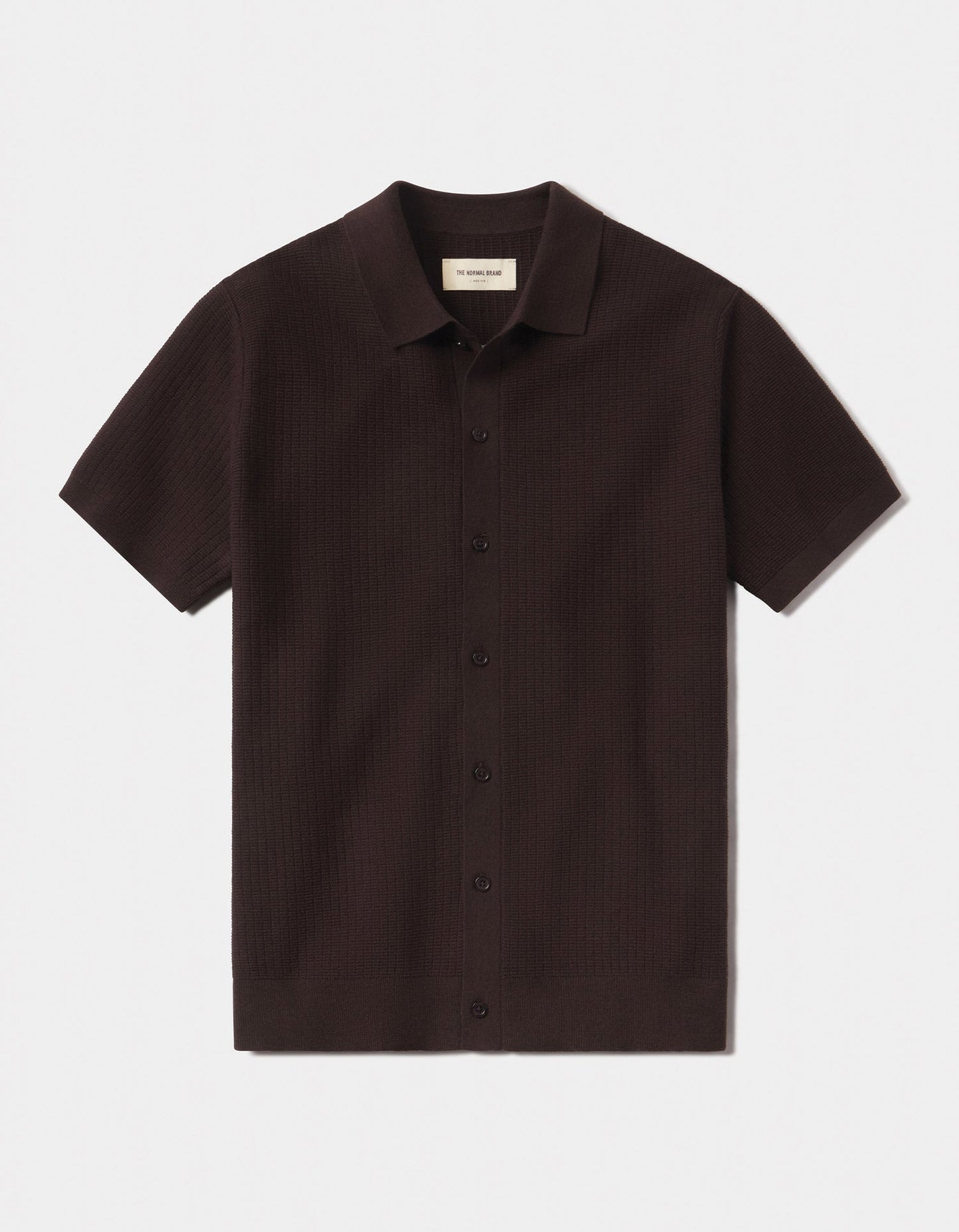 Breezeknit Button Up in Dark Brown