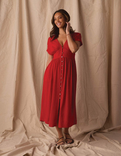 Aria Crepe Midi Dress