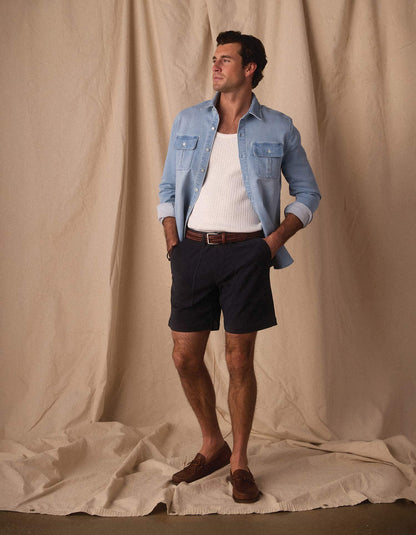 Comfort Terry Utility Short in Navy