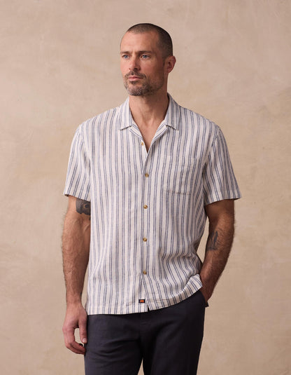 Freshwater Camp Shirt in Vintage Blue Stripe