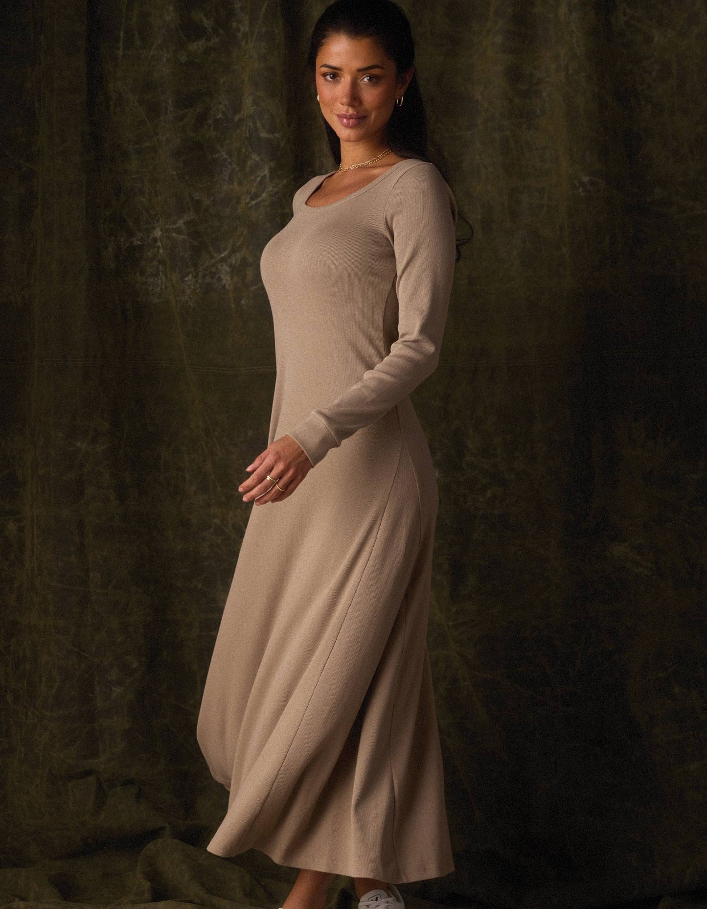 Normal Rib Long Sleeve Dress
