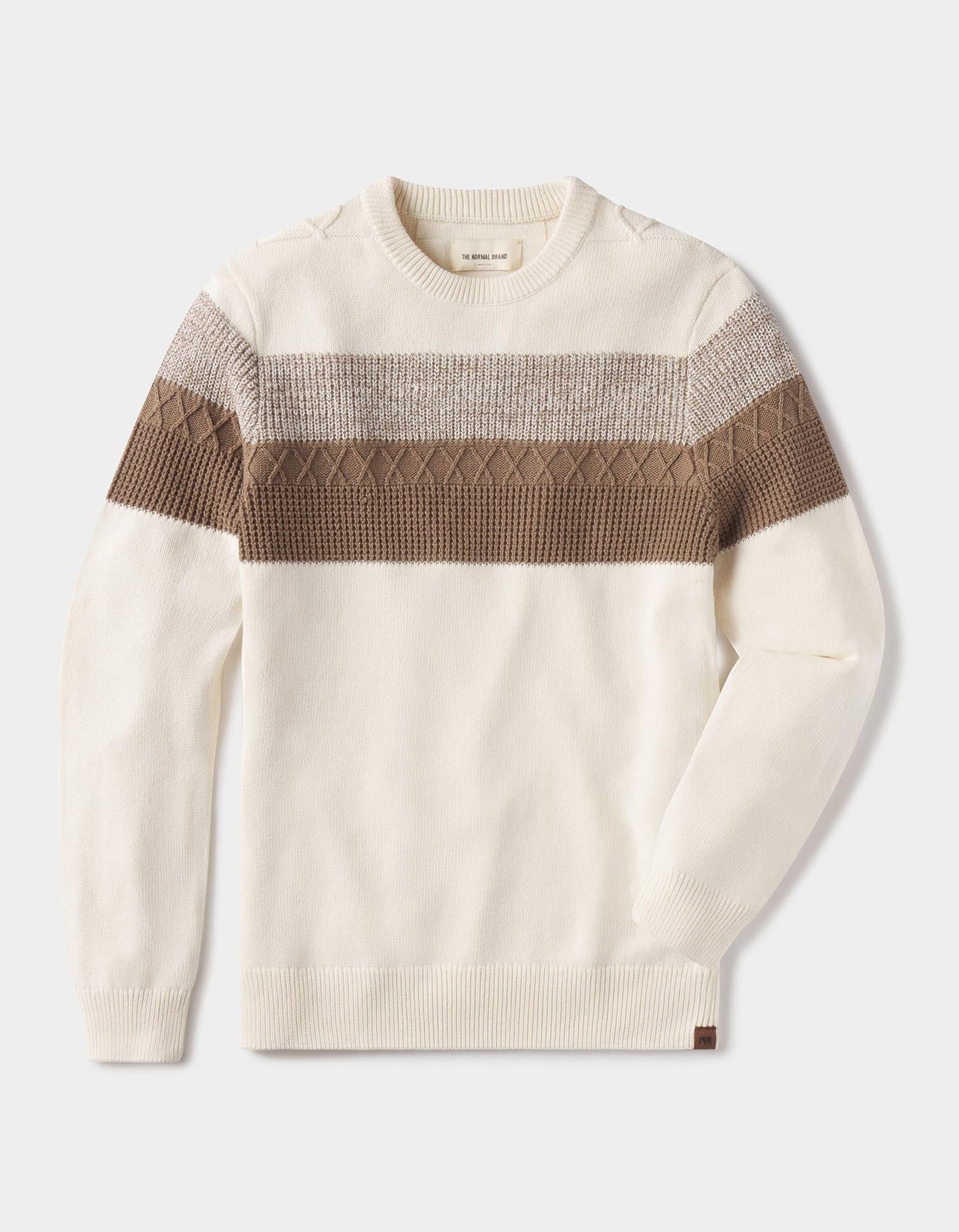 Tom Stripe Crew in Cream/Jute