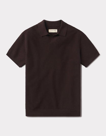 Breezeknit Polo in Dark Brown