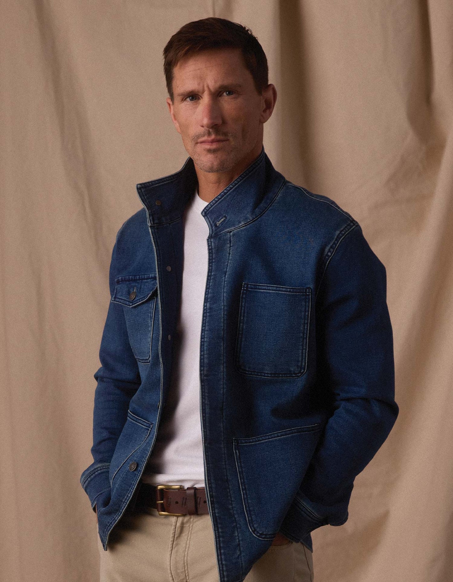 Comfort Terry Jean Chore Coat in Dark Wash