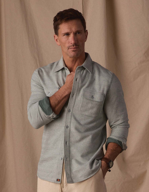 Textured Knit Shirt in Juniper