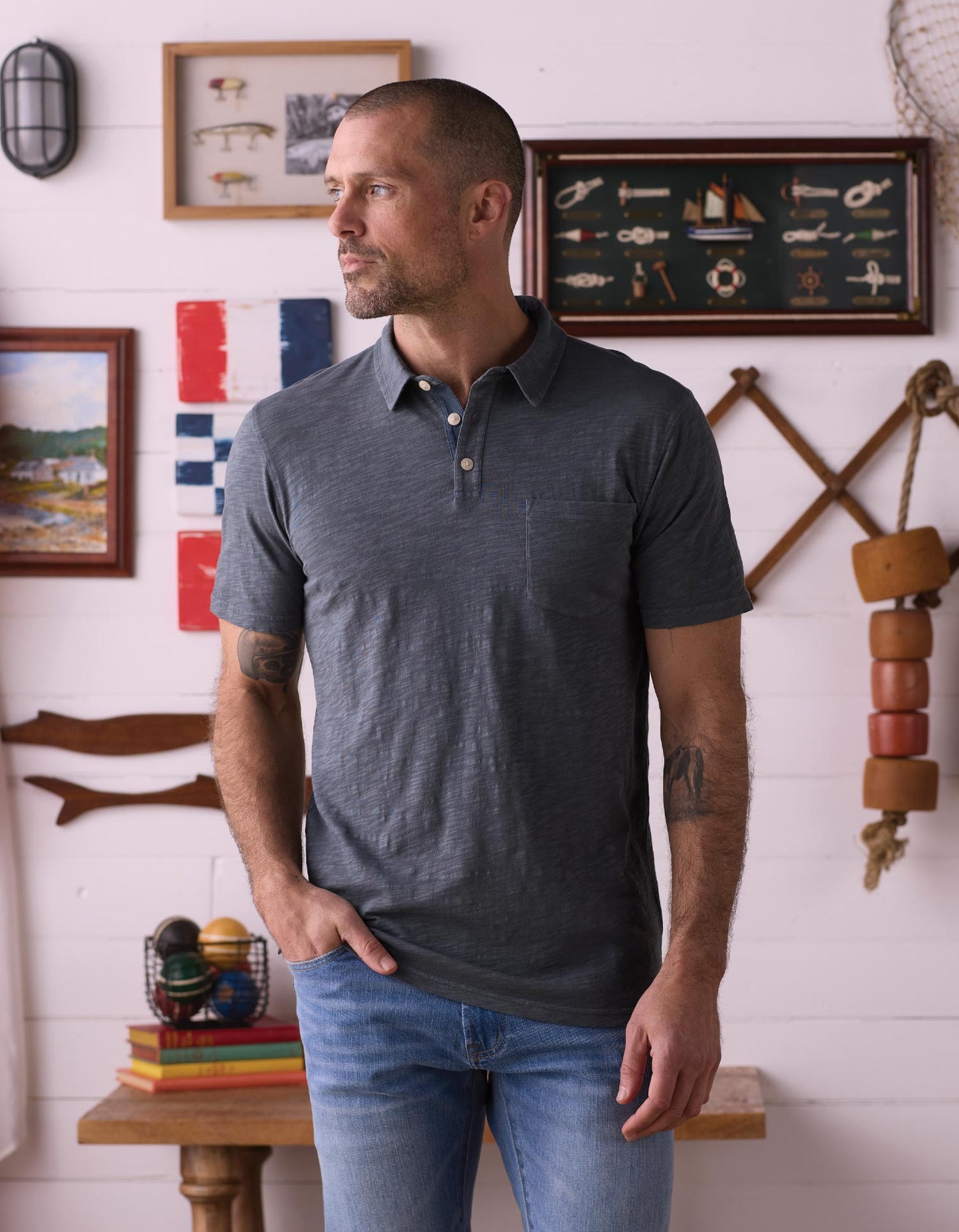 Vintage Slub Pocket Polo