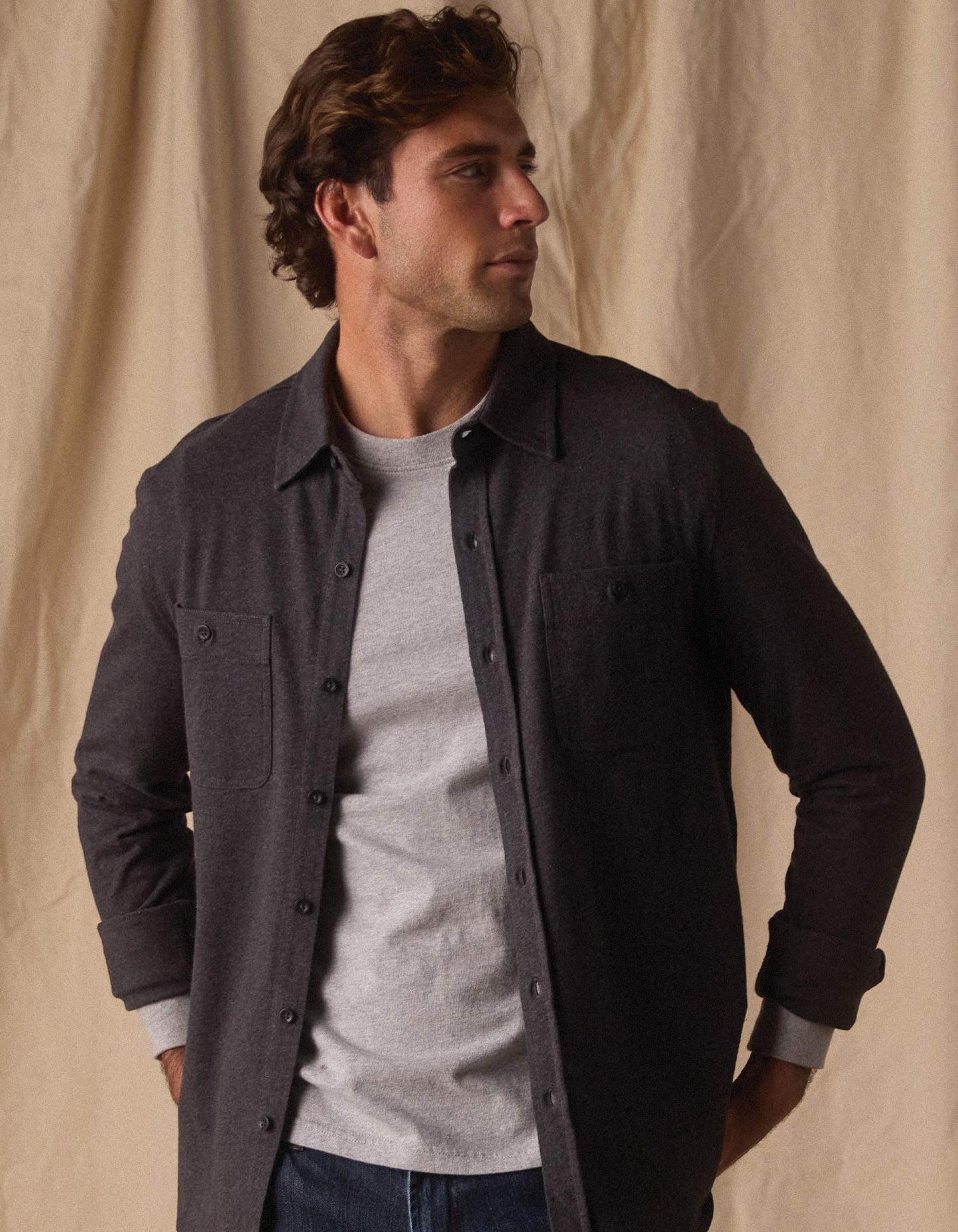 Lennox Jersey Button Up