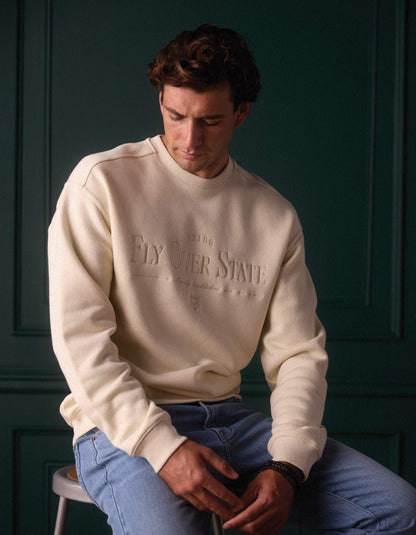 Normal Fleece Graphic Pullover in Shale Blue