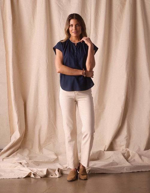 Estella Blouse in Normal Navy