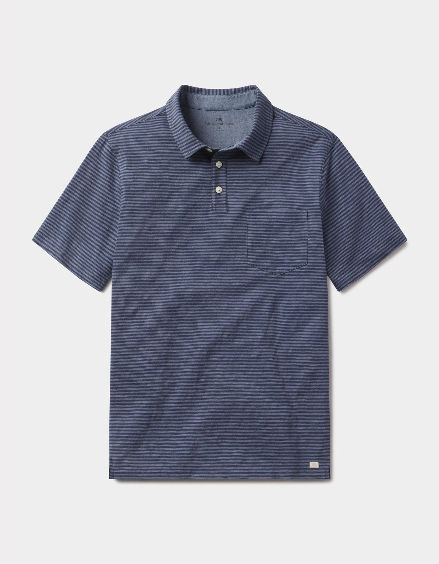 Vintage Slub Pocket Polo in Denim Stripe