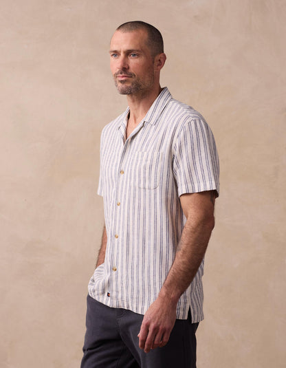 Freshwater Camp Shirt in Vintage Blue Stripe