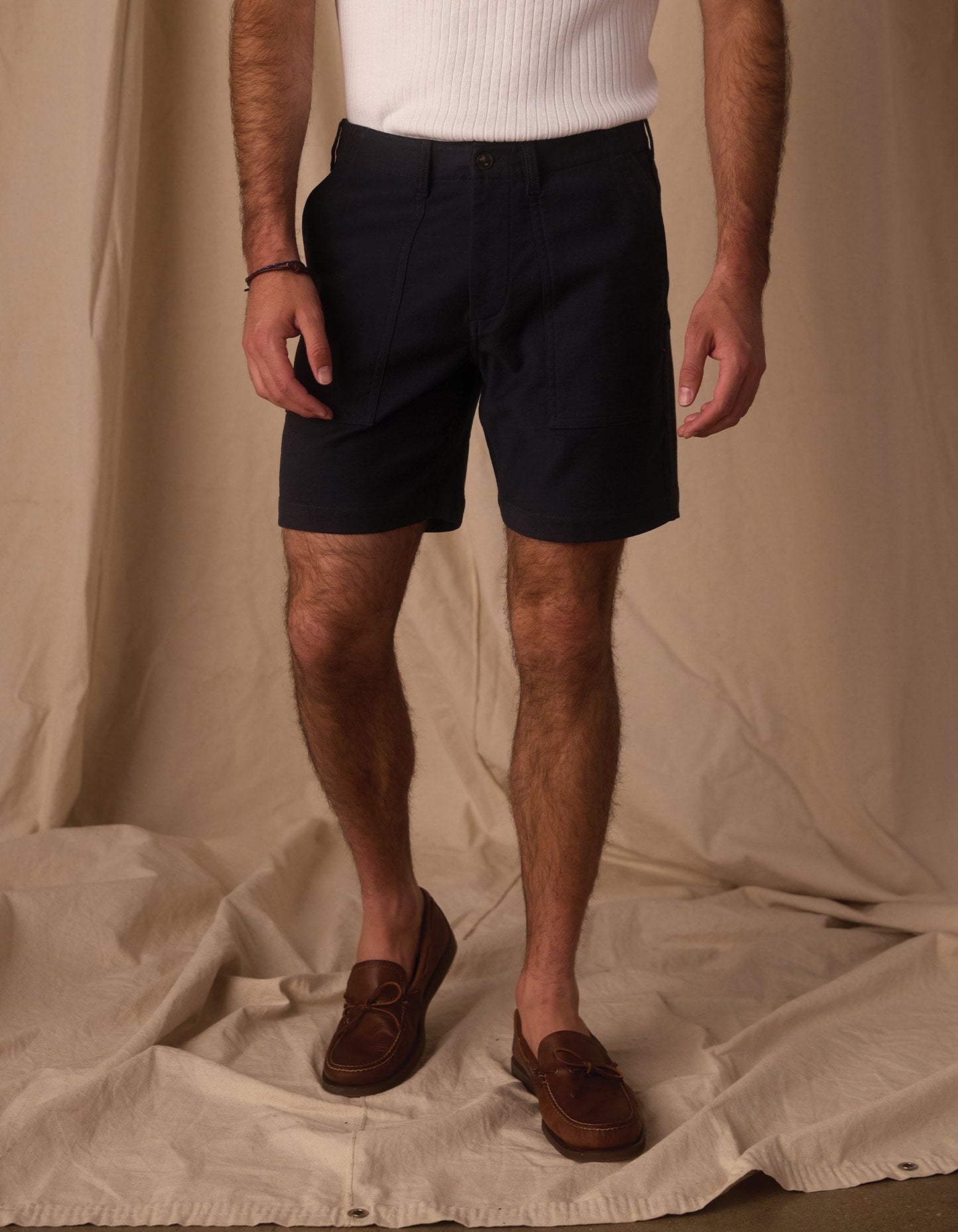 Comfort Terry Utility Short in Navy