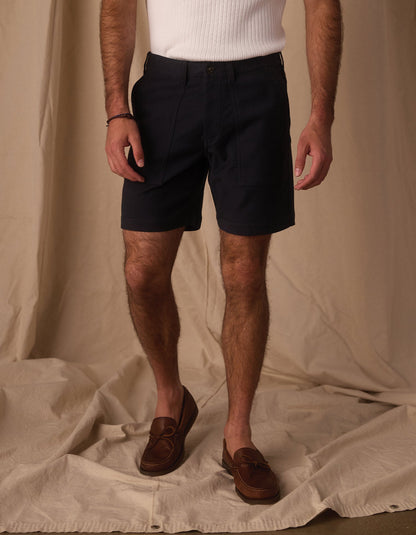 Comfort Terry Utility Short in Navy