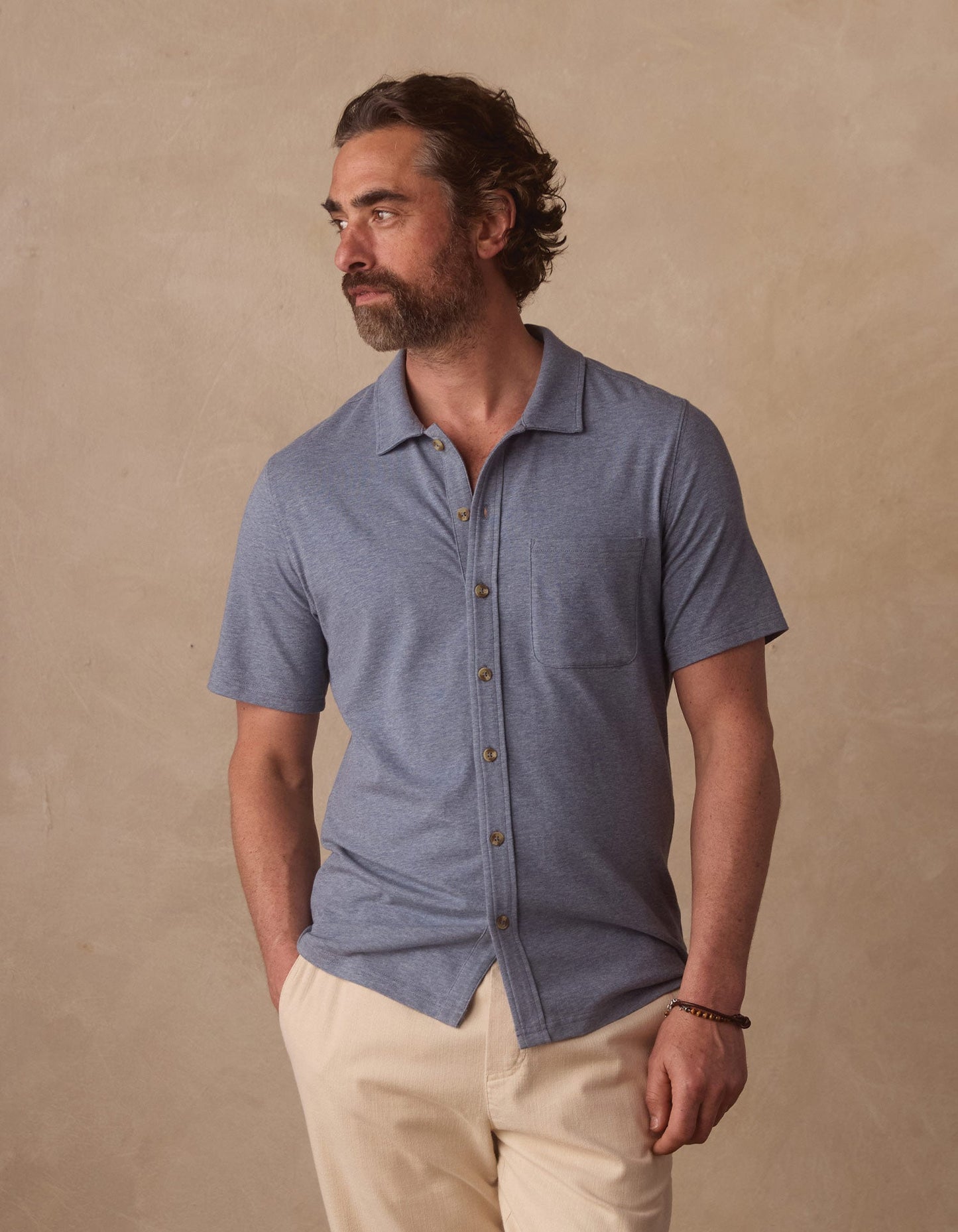 Active Puremeso Weekend Button Down in Lake Blue