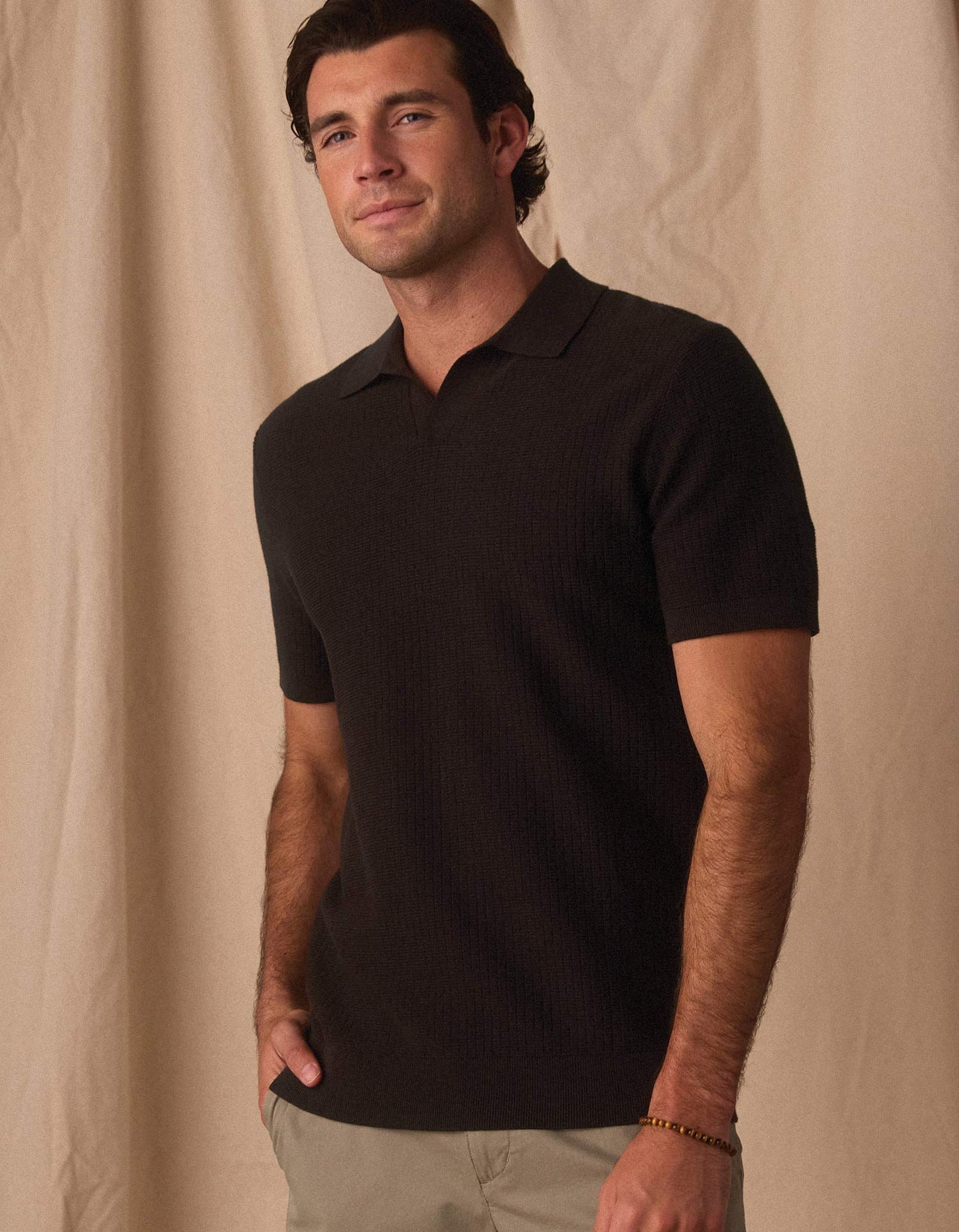 Breezeknit Polo in Dark Brown