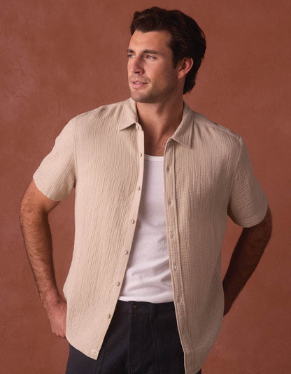 Kalo Short Sleeve Button Up in Pumice