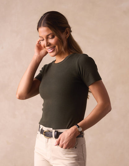 Normal Rib Tee in Alpine