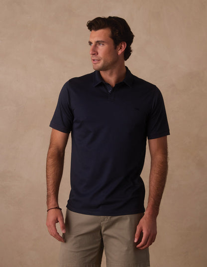 Performance Pique Polo in Navy