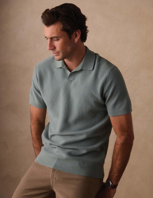 Breezeknit Polo in Juniper