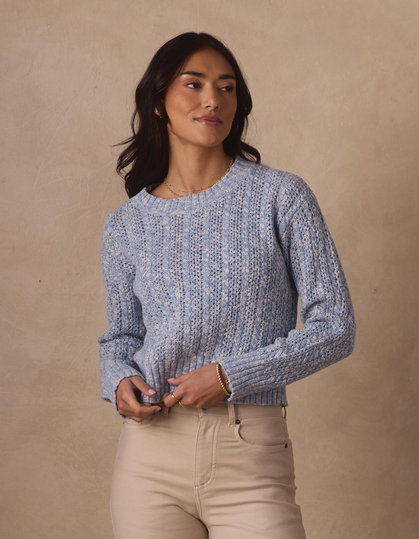 Elise Crewneck Sweater in Sky