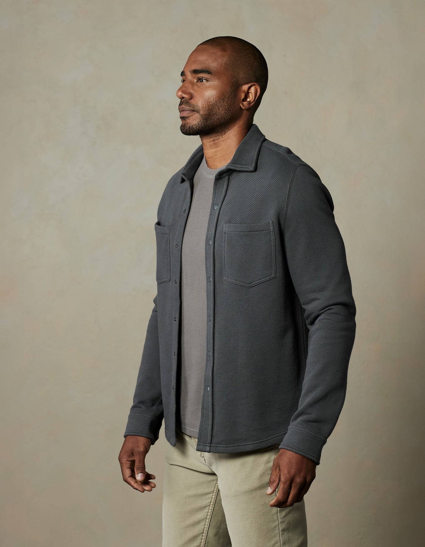 Loop Terry Button Up in Shadow