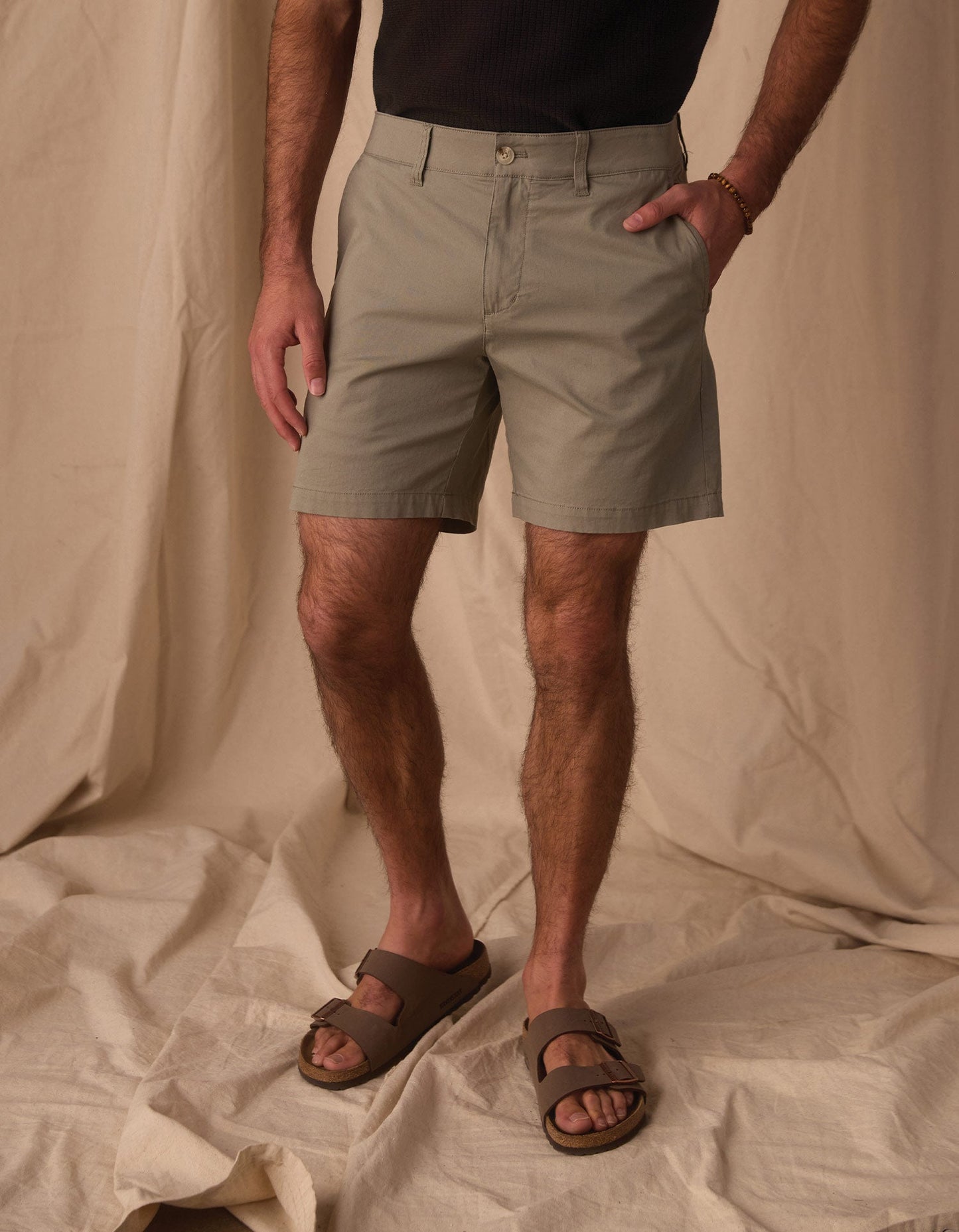 Stretch Chino Short in Moss